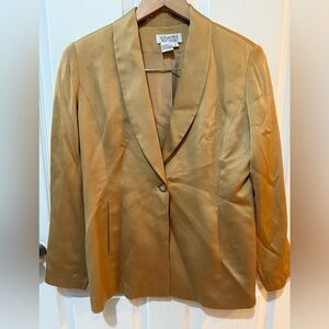 Chic Gold 100% Silk Women's Blazer Old Money